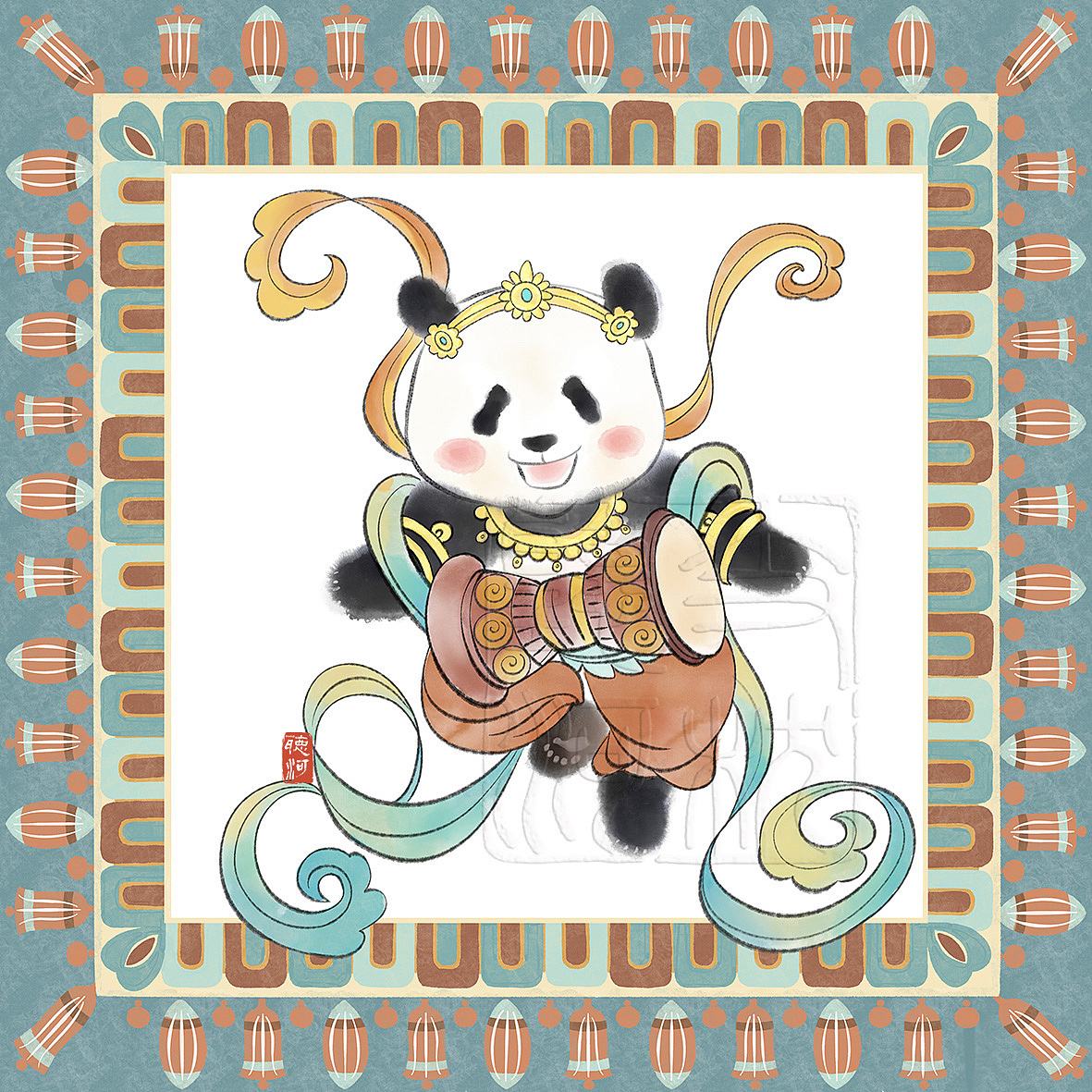 敦煌熊猫IP伎乐飞天（图ZMzgxOTIxNzYw） - 艺术插画 - 站酷设计师支枕听河流XU原创素材 - 站酷ZCOOL