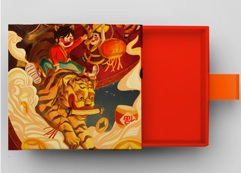 虎年迎春插画（图ZMzgxOTIyNTAw） - 包装 - 站酷设计师UU插画教室原创素材 - 站酷ZCOOL