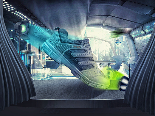 运动鞋科技场景合成