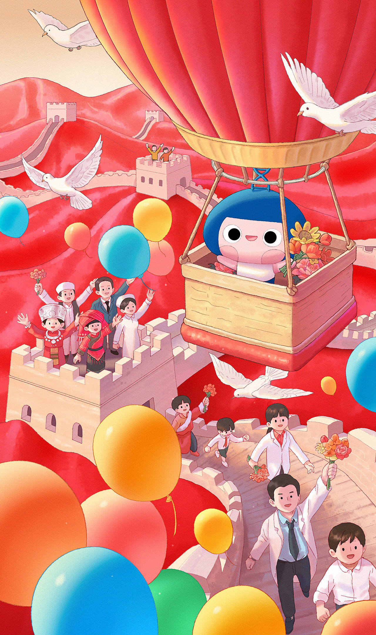 2024华大基因节日插画海报（图ZMzgxOTQxOTYw） - 商业插画 - 站酷设计师七鬼五二三原创素材 - 站酷ZCOOL
