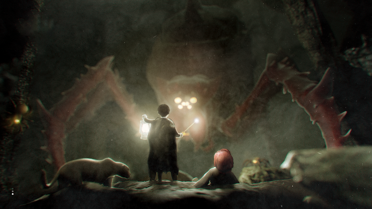 C4D油画风格 蜘蛛洞穴