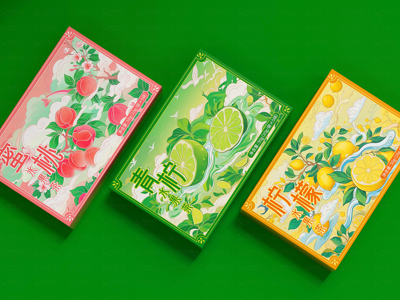 茶叶包装|花茶包装设计插画包装手绘风