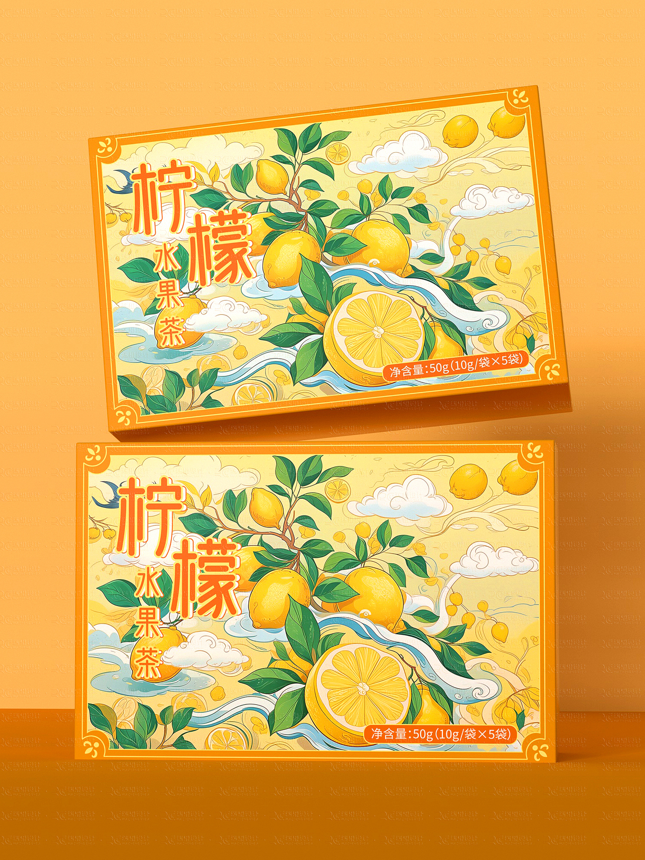 茶叶包装|花茶包装设计插画包装手绘风