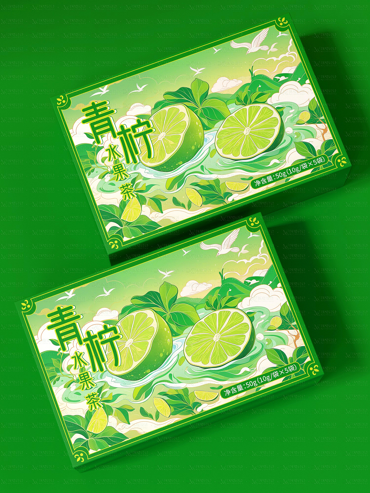 茶叶包装|花茶包装设计插画包装手绘风