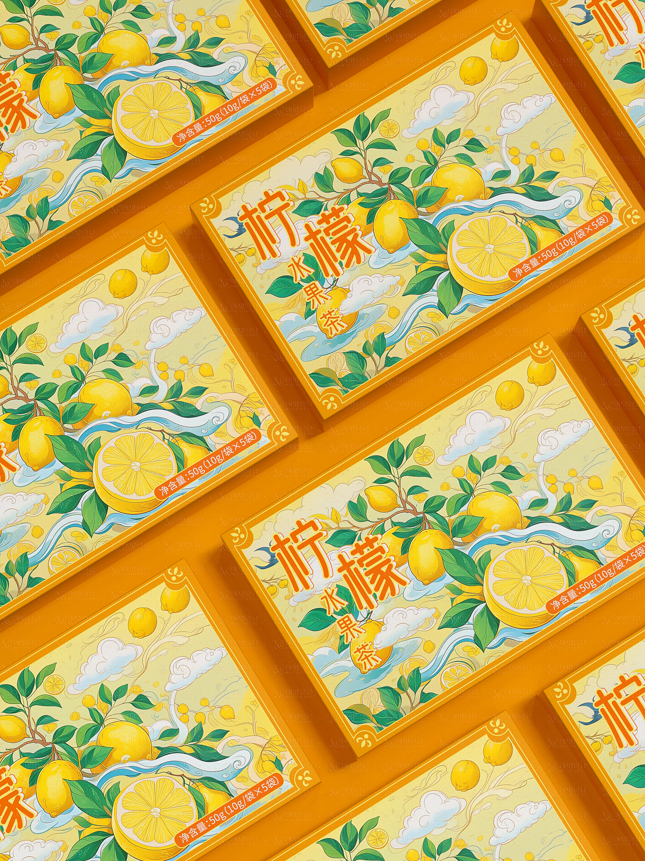 茶叶包装|花茶包装设计插画包装手绘风