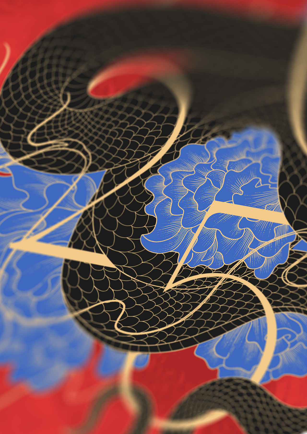 蛇年插画|蛇来运转,好运长长
