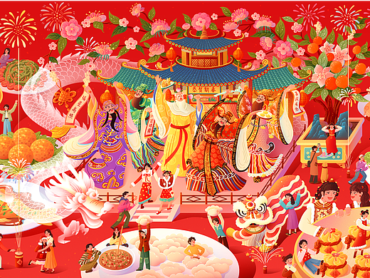 《春节的餐桌》KV插画