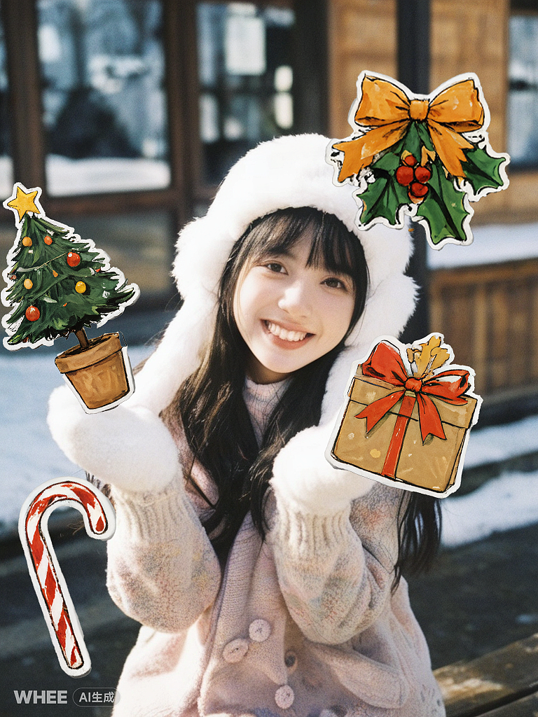 whee-圣诞节贴纸