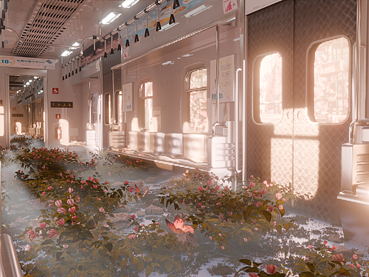 blender 花海地铁场景制作