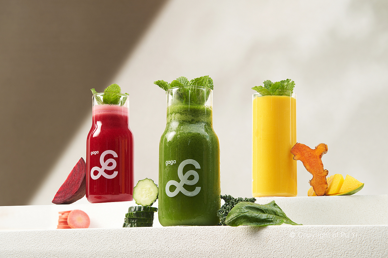 饮品拍摄「 gaga 」红绿灯果蔬汁 上新海报（图ZMzgxOTg2MDA4） - 美食摄影 - 站酷设计师美食摄影师朴一原创素材 - 站酷ZCOOL