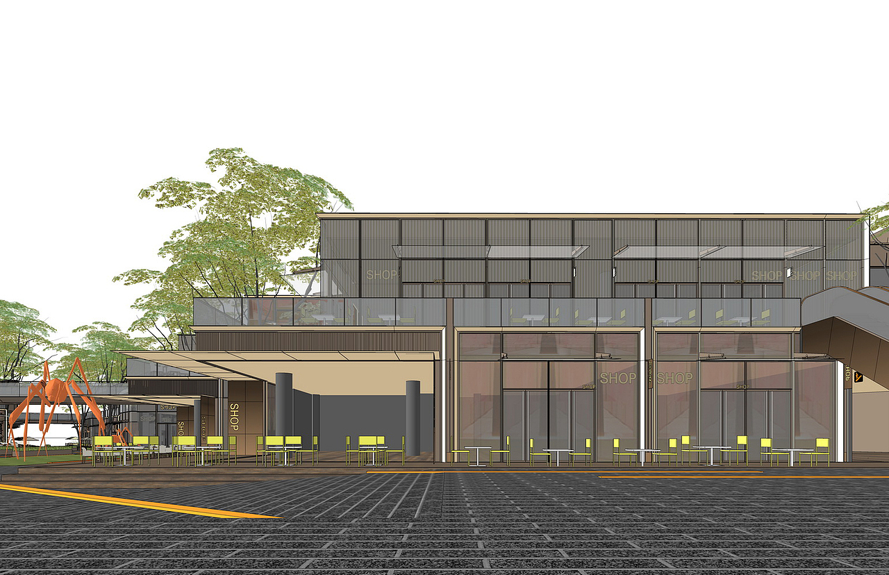 东莞万科万象城商业街SU模型下载
