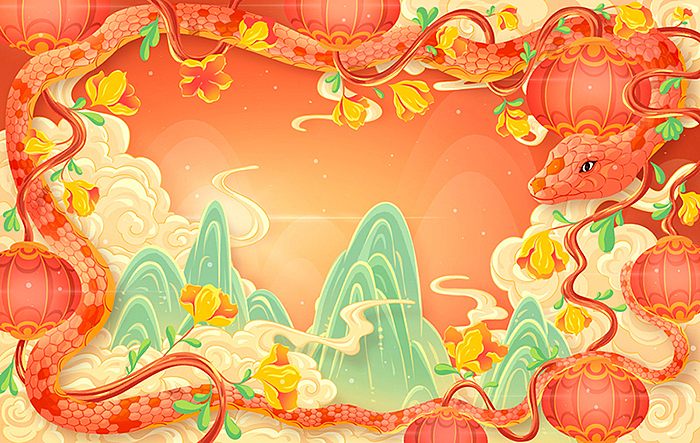 蛇舞新春,蛇年插画合集