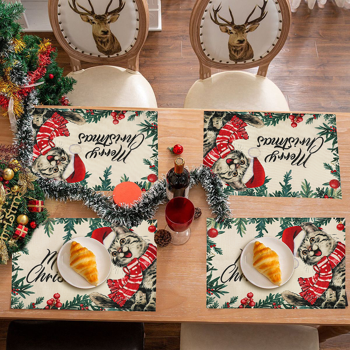 圣诞猫款餐垫