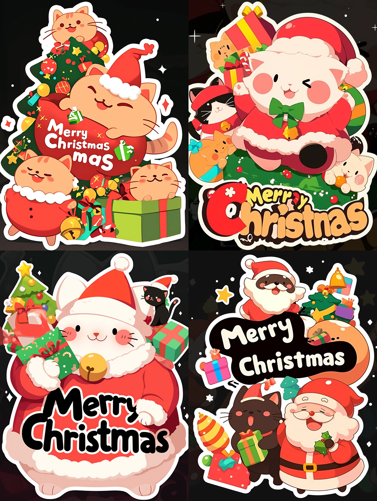 贴纸肥猫过圣诞