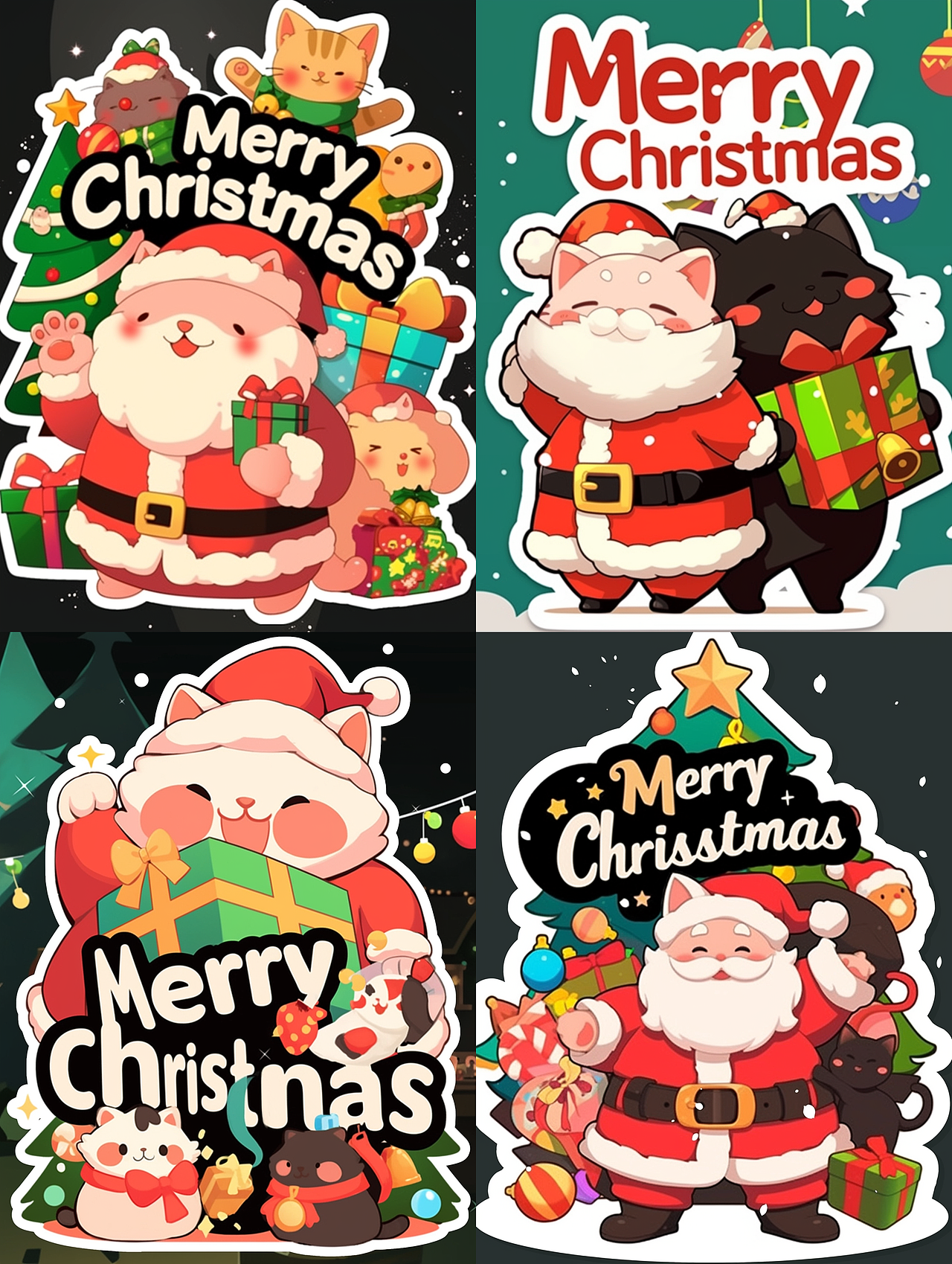 贴纸肥猫过圣诞