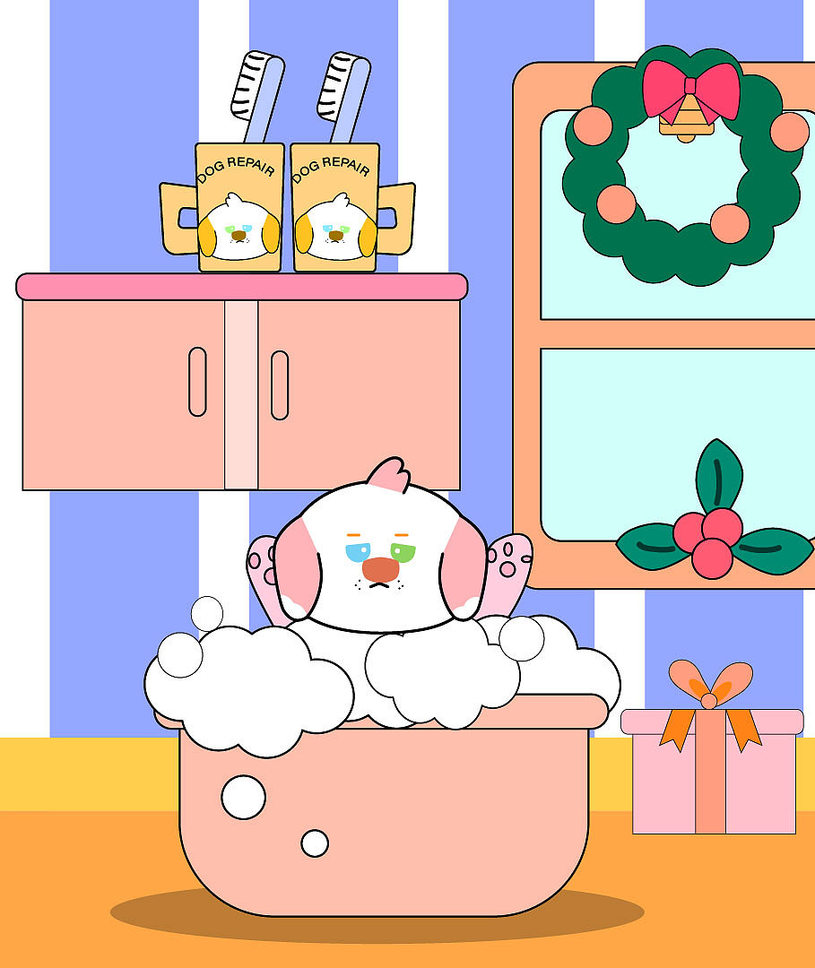 爱洗澡（图ZMzgyMDQzMDky） - 商业插画 - 站酷设计师大遵渔原创素材 - 站酷ZCOOL