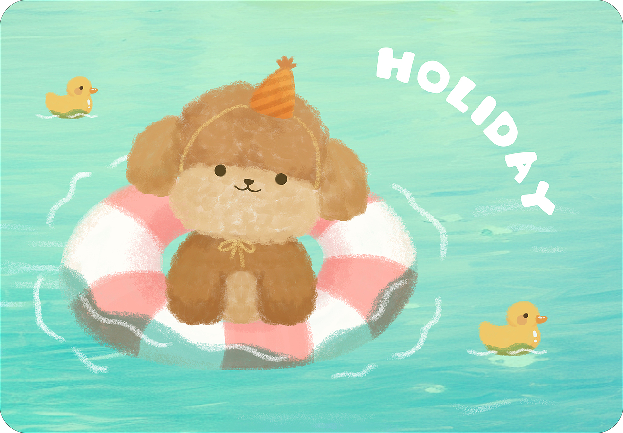 手绘风可爱小狗雪纳瑞泰迪