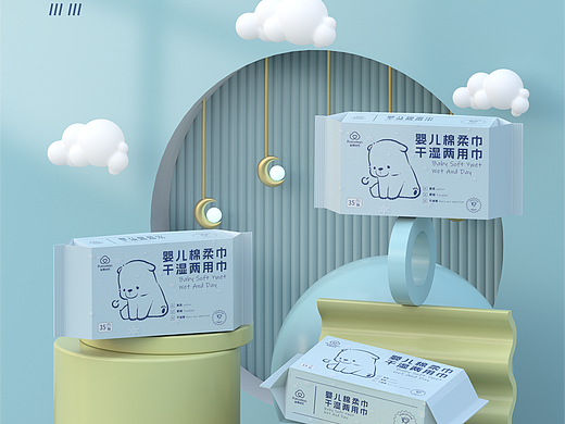 C4D项目建模产品-湿纸巾的建模，吹风机建模