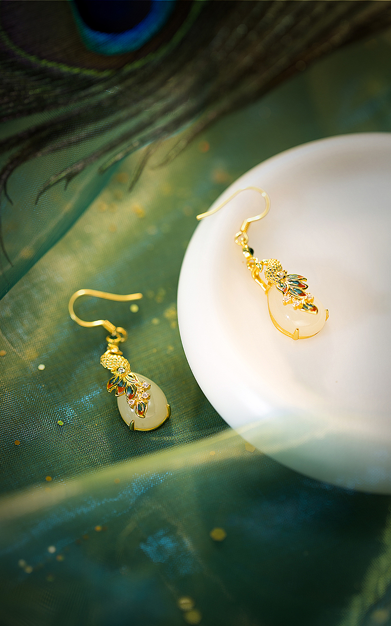 若在江南-和田玉耳环