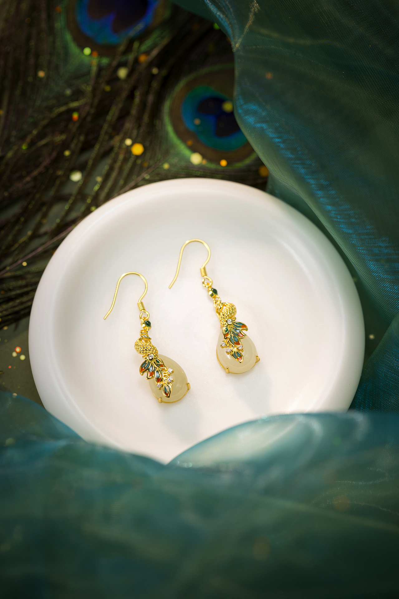 若在江南-和田玉耳环