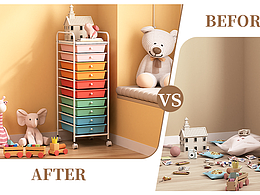 收纳小推车亚马逊主图详情建模渲染