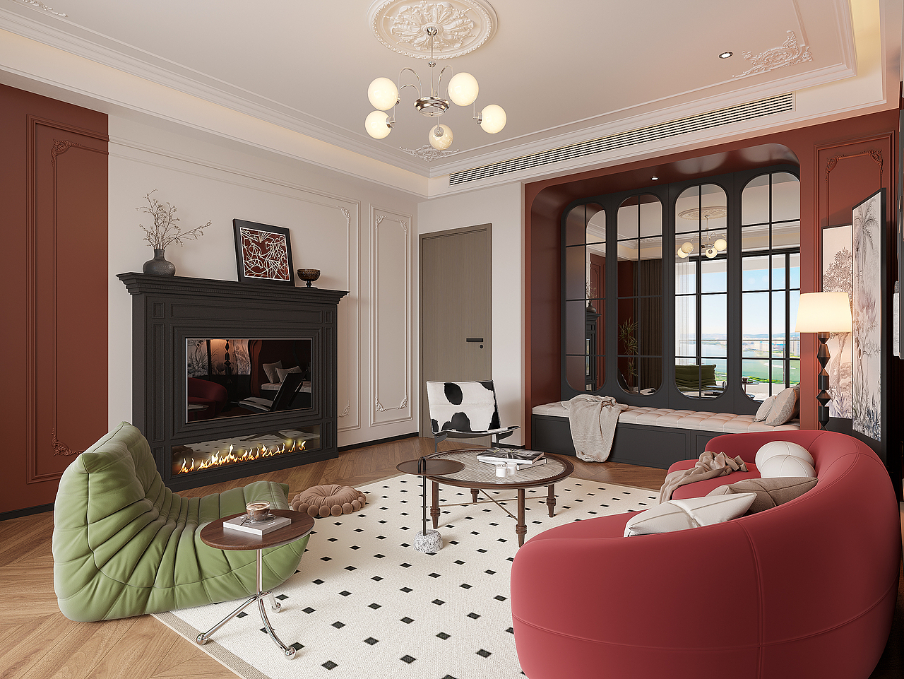 法式中古风——家装 3D静态效果图