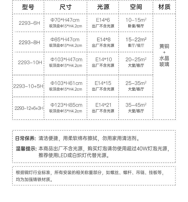 原创轻奢全铜灯饰详情页2