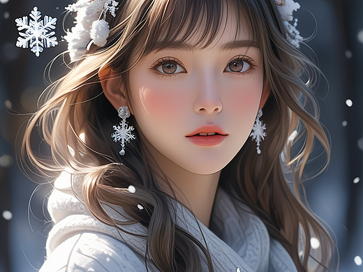 雪花少女童话（个人主页-ZNzA5ODEzODg=） - AI作品 - 站酷设计师Z157646191原创素材 - 站酷ZCOOL