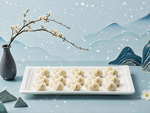 中国风冬至饺子