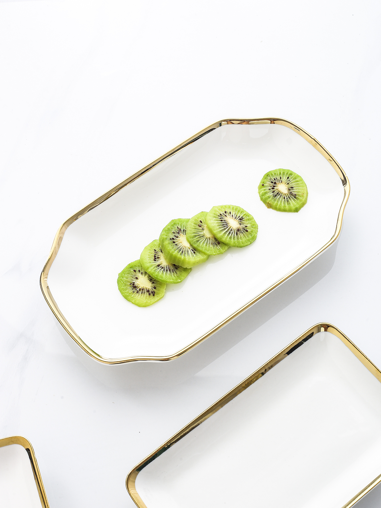 金边盘子 摆件 北欧 (陶瓷产品摄影)