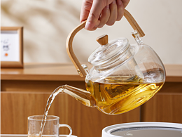 电商玻璃茶壶产品拍摄 原图直出