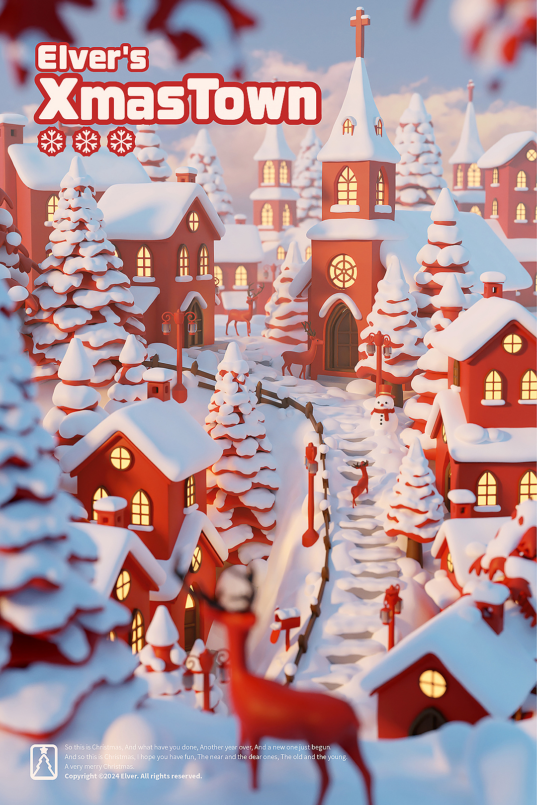 [Blender]梦见Christmas Town🎄☃️🦌（图ZMzgyMjA2NzYw） - 创作习作 - 站酷设计师Aaron_Elver原创素材 - 站酷ZCOOL