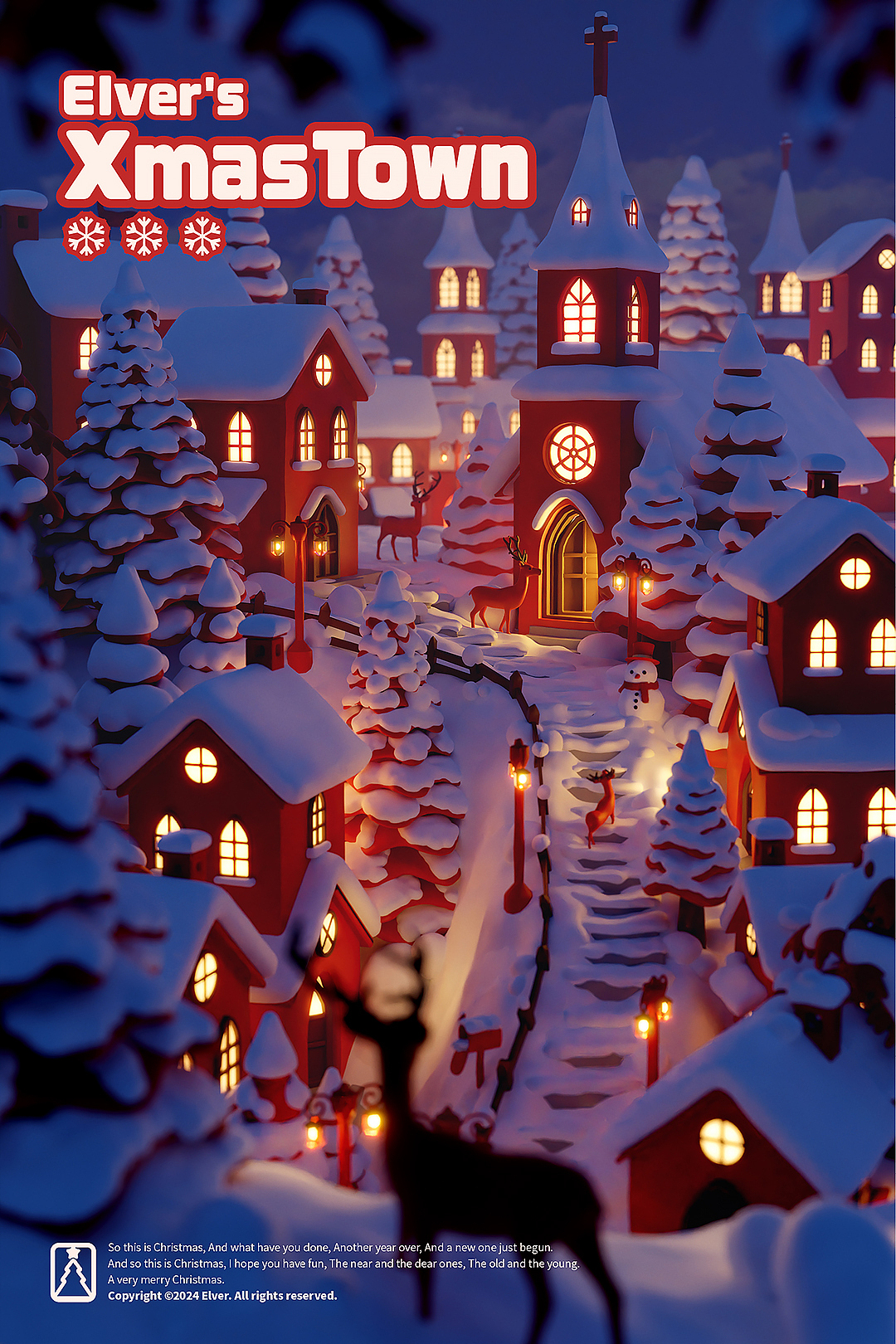 [Blender]梦见Christmas Town🎄☃️🦌（图ZMzgyMjA2NzY4） - 创作习作 - 站酷设计师Aaron_Elver原创素材 - 站酷ZCOOL