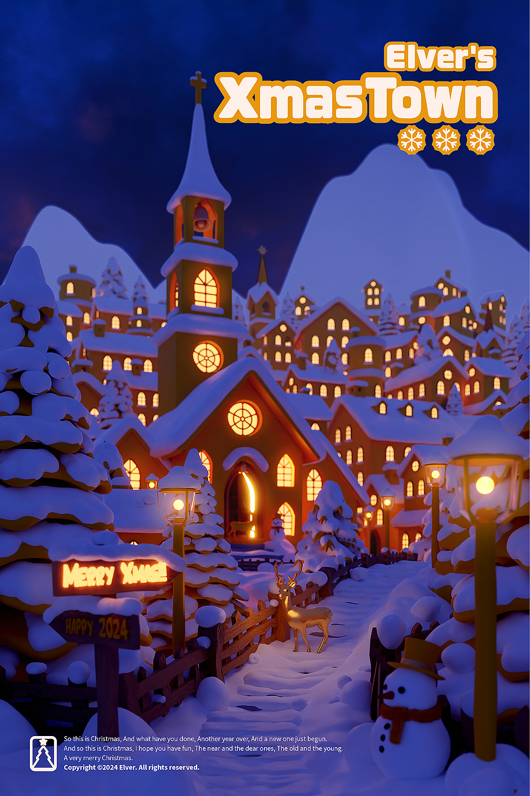 [Blender]梦见Christmas Town🎄☃️🦌（图ZMzgyMjA2Nzg0） - 创作习作 - 站酷设计师Aaron_Elver原创素材 - 站酷ZCOOL