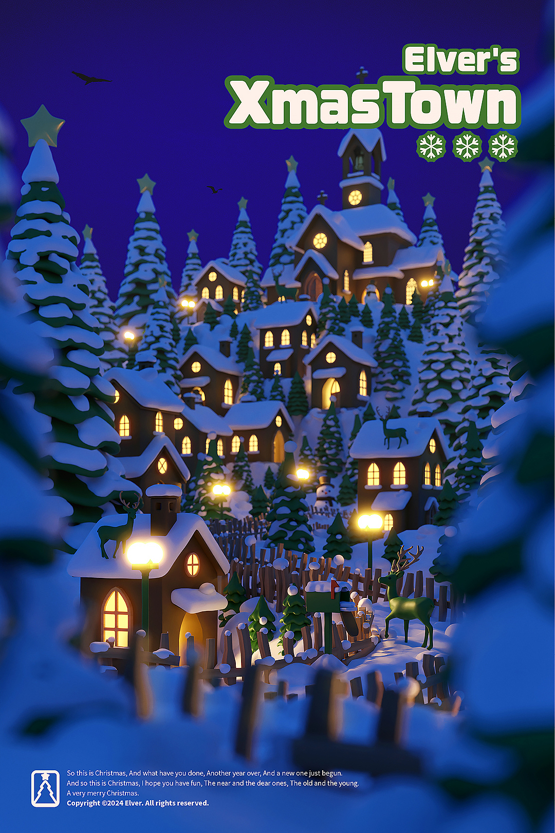 [Blender]梦见Christmas Town🎄☃️🦌（图ZMzgyMjA2ODAw） - 创作习作 - 站酷设计师Aaron_Elver原创素材 - 站酷ZCOOL