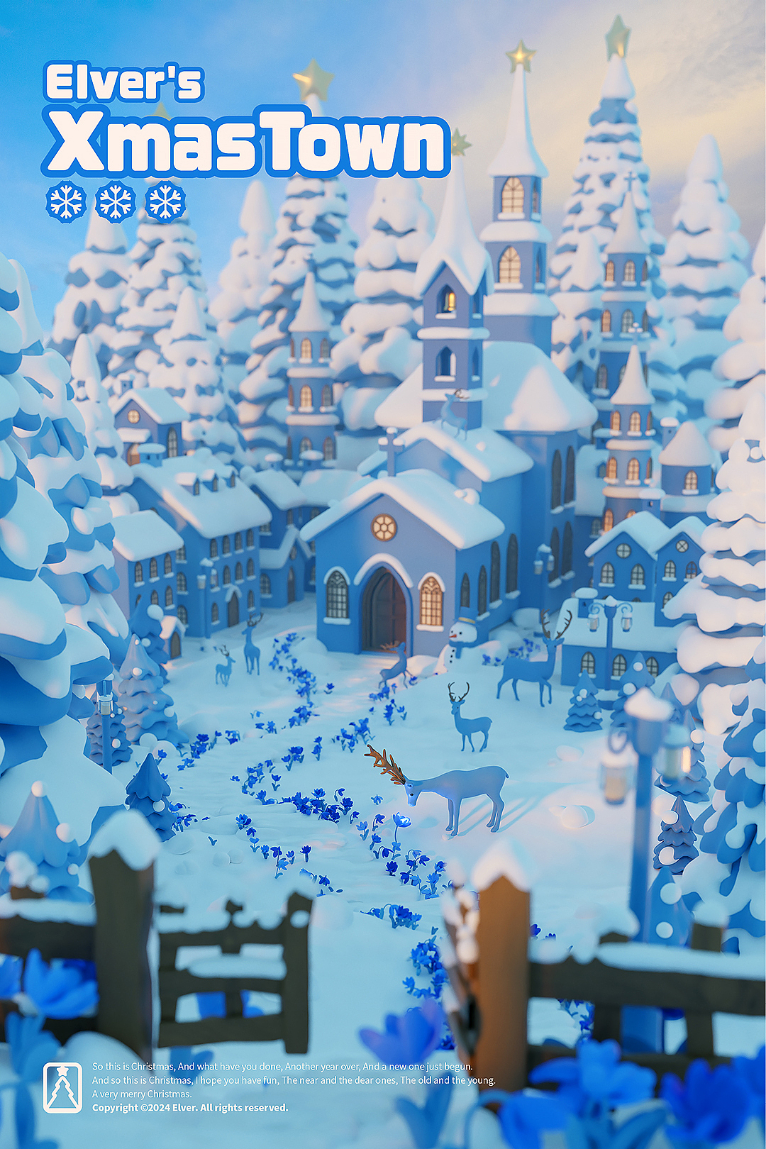 [Blender]梦见Christmas Town🎄☃️🦌（图ZMzgyMjA2ODA4） - 创作习作 - 站酷设计师Aaron_Elver原创素材 - 站酷ZCOOL