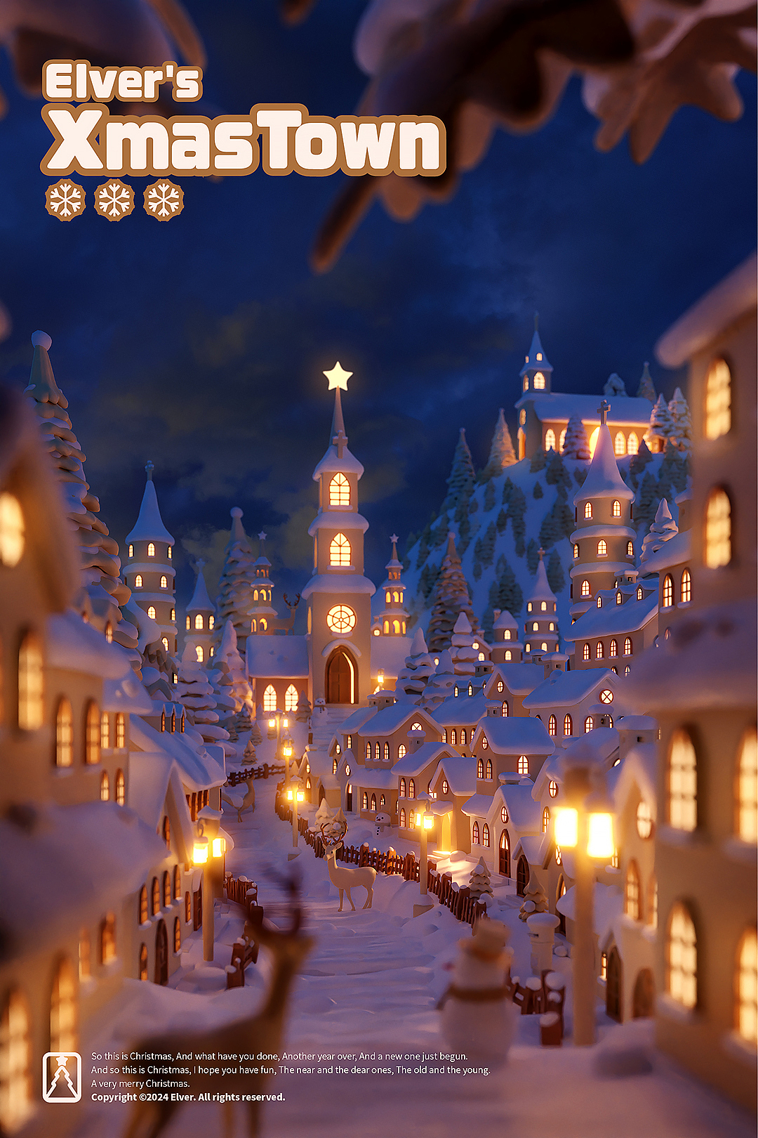 [Blender]梦见Christmas Town🎄☃️🦌（图ZMzgyMjA2ODMy） - 创作习作 - 站酷设计师Aaron_Elver原创素材 - 站酷ZCOOL
