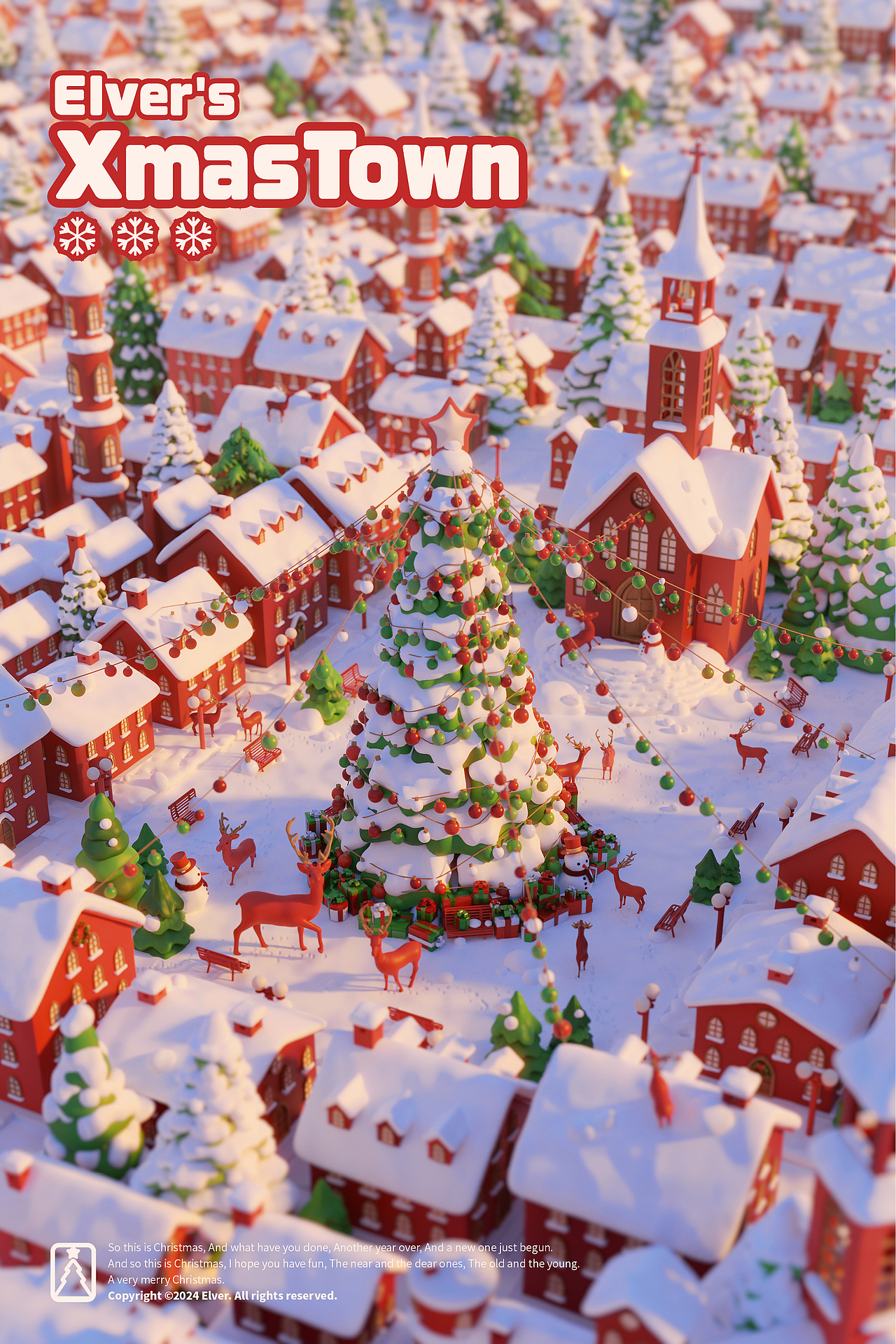 [Blender]梦见Christmas Town🎄☃️🦌（图ZMzgyMjA2OTMy） - 创作习作 - 站酷设计师Aaron_Elver原创素材 - 站酷ZCOOL