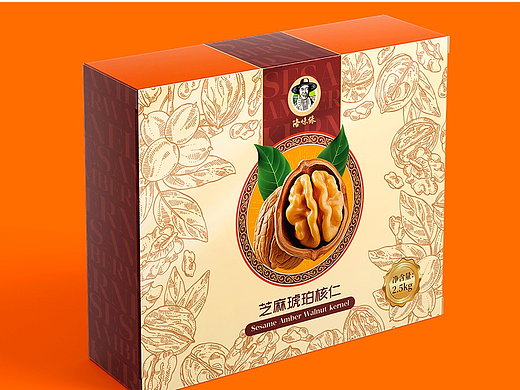洛味缘-芝麻琥珀核仁包装设计