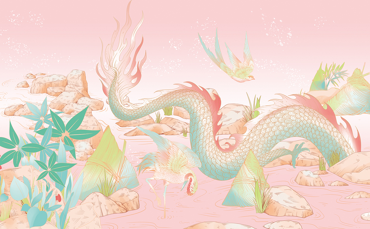 端午插画（图ZMzgyMjE3MDQ0） - 商业插画 - 站酷设计师Amya_爱吃荔枝原创素材 - 站酷ZCOOL