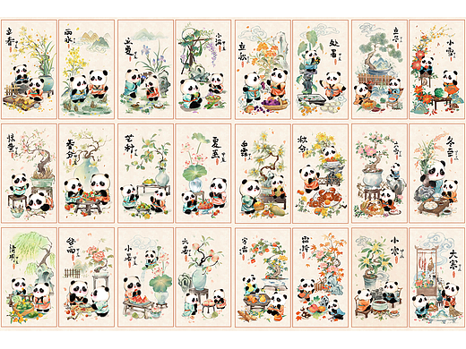 熊猫24节气插画