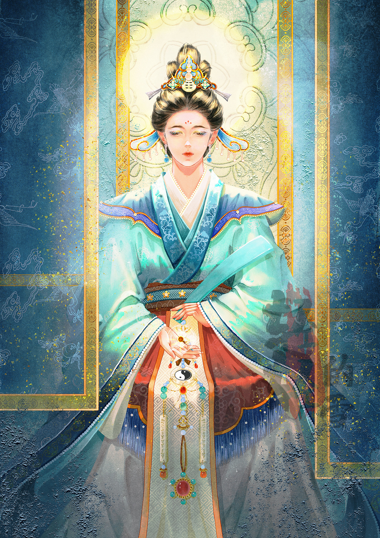 神话-西王母插画（图ZMzgyMjQwNzE2） - 商业插画 - 站酷设计师一倍速插画原创素材 - 站酷ZCOOL