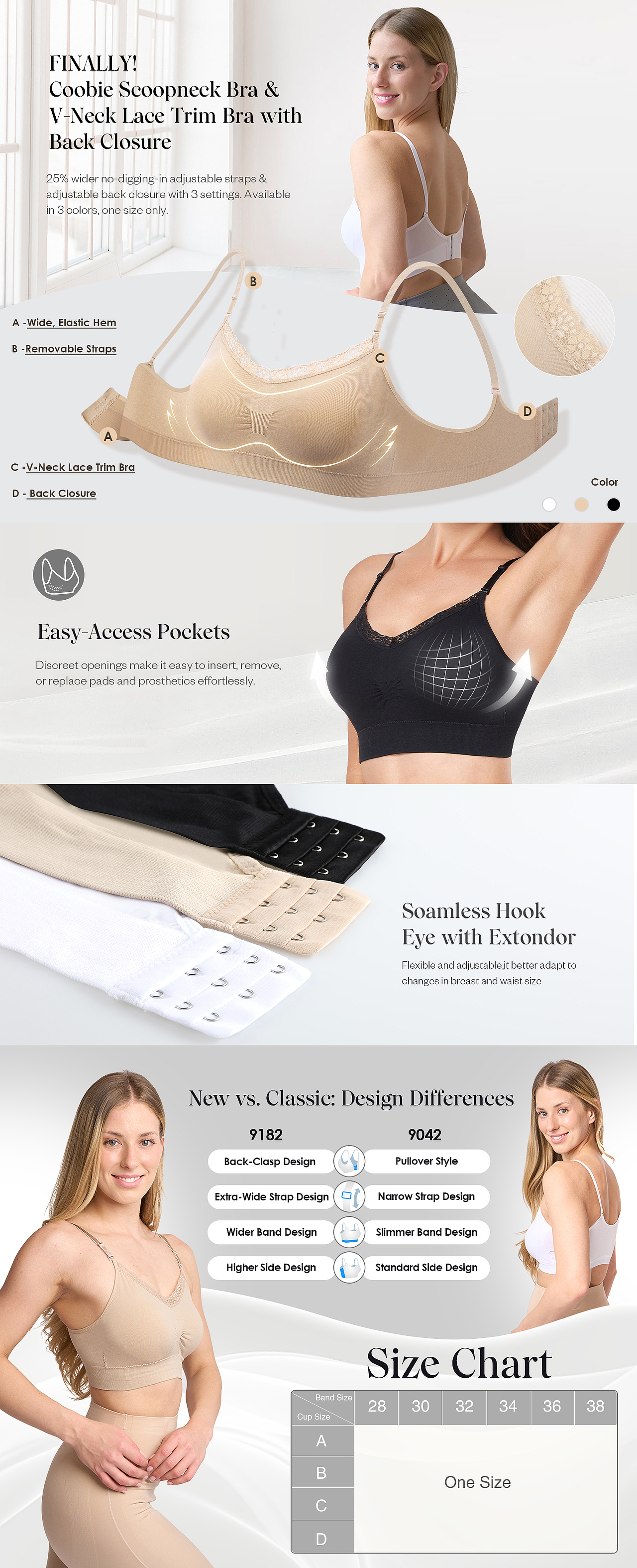 背扣款升级版蕾丝内衣美国站亚马逊主副图设计