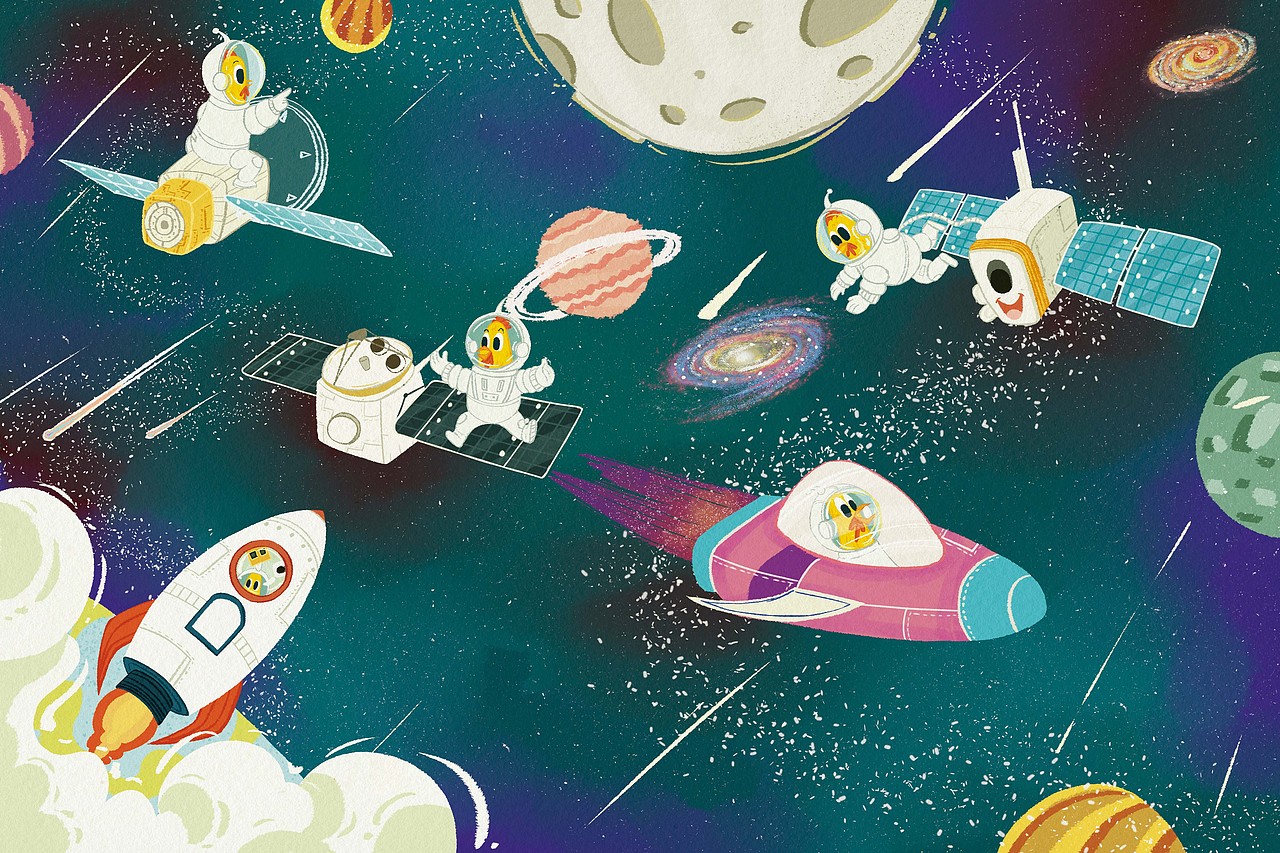 《飞上天的小公鸡》杂志期刊读物配图（图ZMzgyMjc2ODMy） - 绘本 - 站酷设计师林木冉原创素材 - 站酷ZCOOL