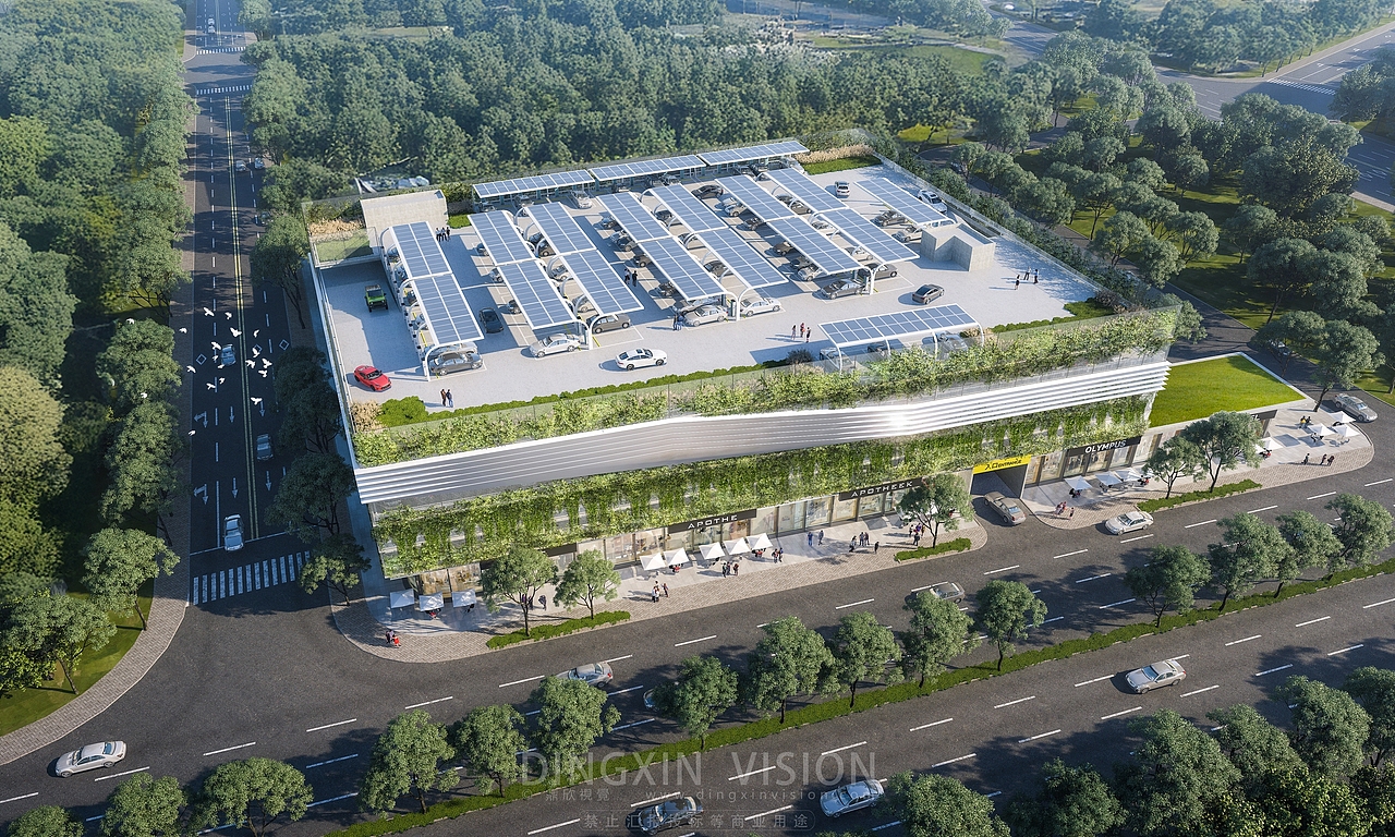停车楼立面改造项目设计（图ZMzgyMzAxMDEy） - 动画/影视 - 站酷设计师鼎欣建筑效果图原创素材 - 站酷ZCOOL