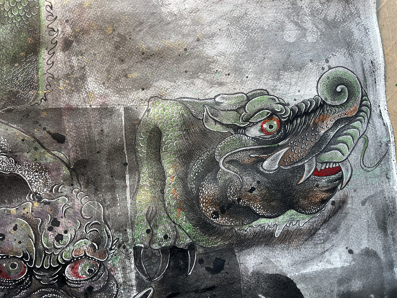 全开画作龙生九子之蚣蝮