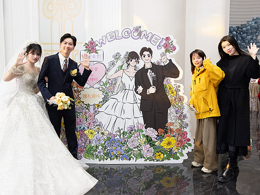 给朋友画矢量婚礼插画