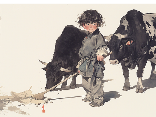 “犊虎之境”：古风插画中的无畏传奇