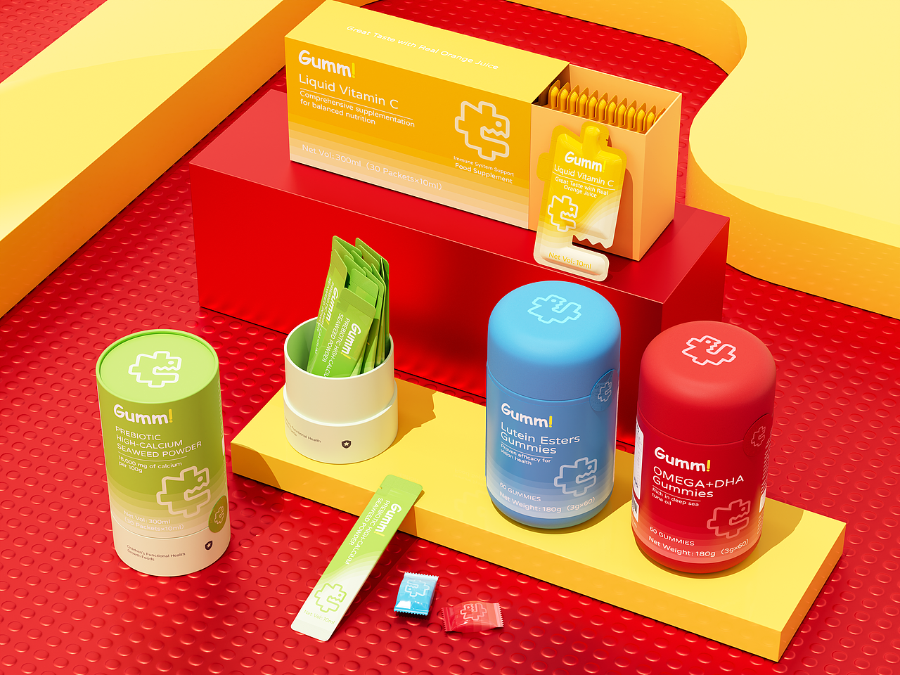 Gumm!儿童多彩系列功能性食品包装设计