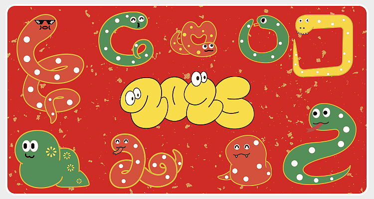 五彩面条蛇（图ZMzgyMzM3MDU2） - IP形象 - 站酷设计师張大福原创素材 - 站酷ZCOOL